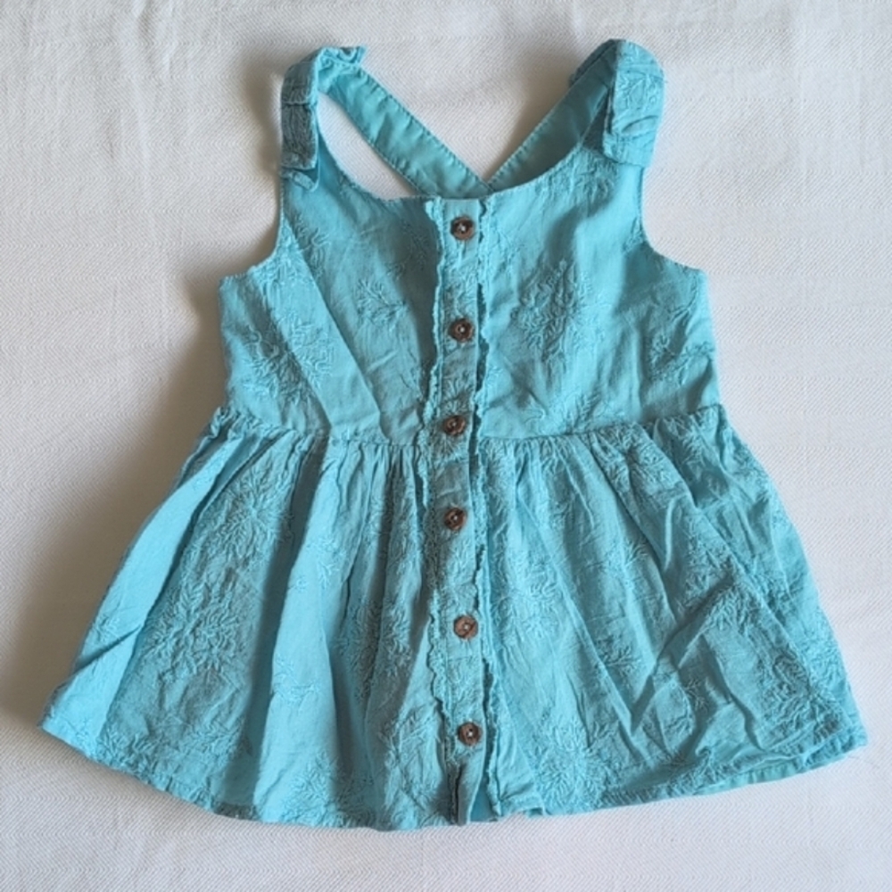 max studio floral embroidered cross-back peplum tank blouse 3T toddler girls